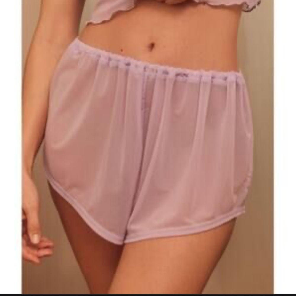 Anthropologie Sheer Lilac Lounge Shorts